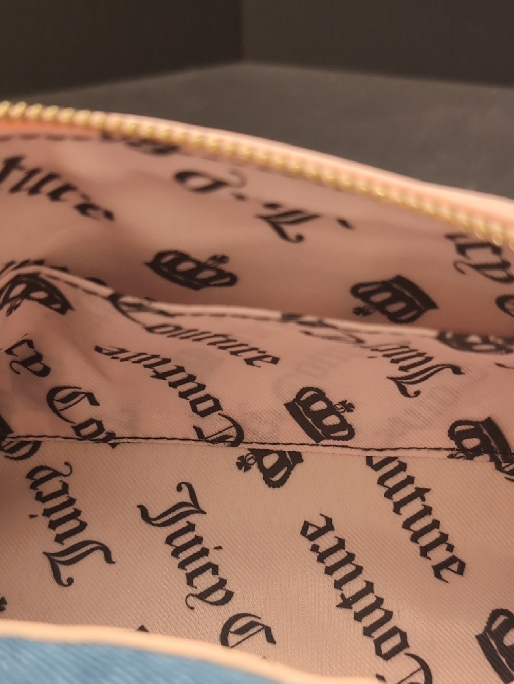 Juicy Couture 'Spill the Juicy Tea' Denim Barrel Bag in Light Pink. - Picture 12 of 12